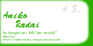 aniko radai business card